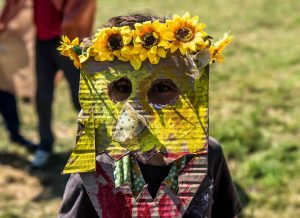 child wearing handmade mask